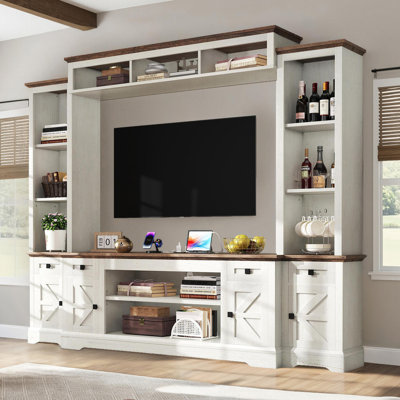 Donyell Farmhouse 98" Wall Unit Entertainment Center  For Tvs Up To 78"