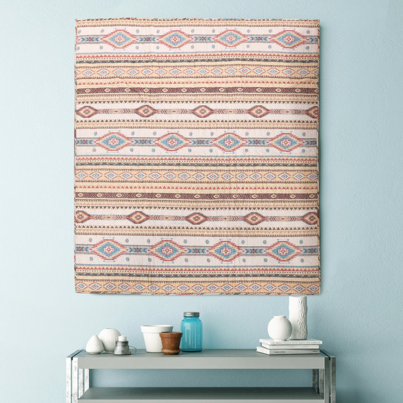 Phoenix Tan Southwestern Geometric Quilted Throw Blanket