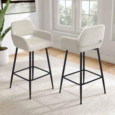 Ensemble de 2 tabourets de bar rembourrés avec structure en métal Erdmann