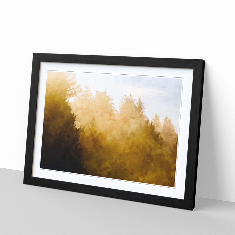 Gold Forest - Picture Frame Graphic Art Print, 24cm H x 33cm W x 2cm D, Black Framed