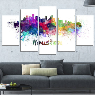 " Houston Skyline " 5 - Pieces