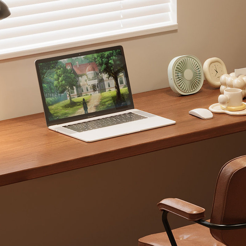 Bureau en fer massif en forme de L brun noisette, Left Hand Return, 61.03" H x 86.61" W x 55.12" D