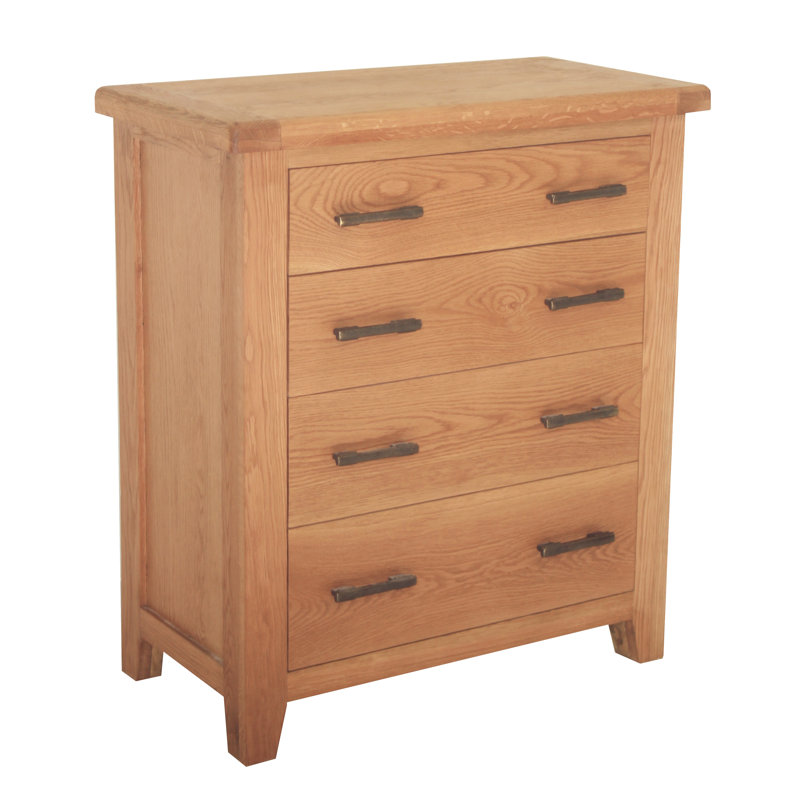 Ashly Solid Wood 80 cm W Chest of 4 Drawers
