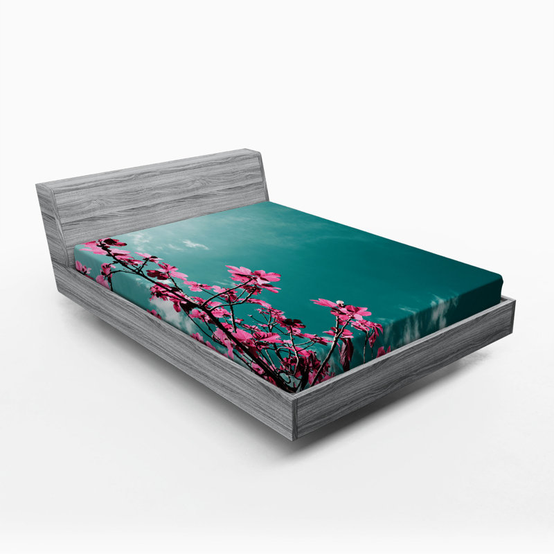 Microfiber Floral Fitted Sheet, Full Fitted Sheet
