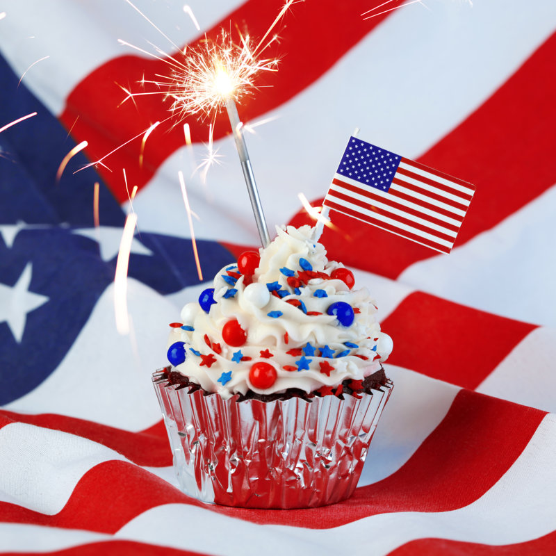 Cupcake With Flag - Wrapped Canvas Print, 30cm H x 30cm W x 3.8 cm D