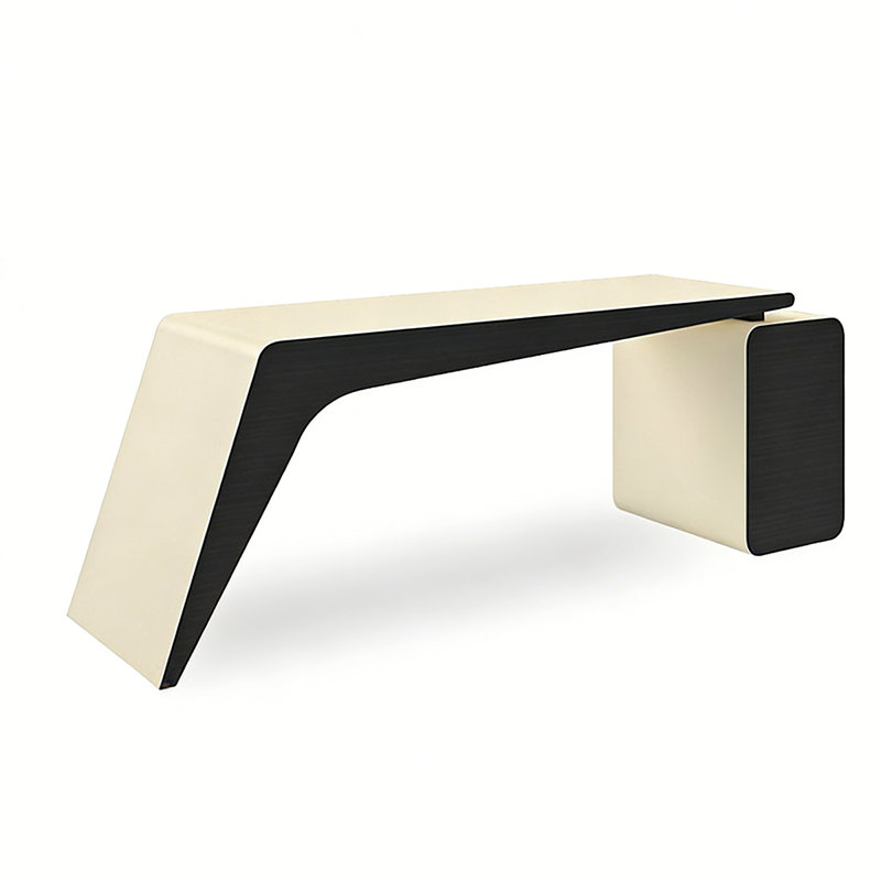 Practical Large Executive Desk with 3 Drawers and Stable Curved Frame, 29.5" H x 70.9" W x 31.5" D
