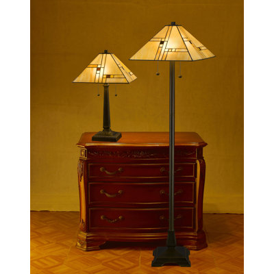 Metcalfe 60'' Bronze Traditional Floor & Table Lamp Set with Outlet