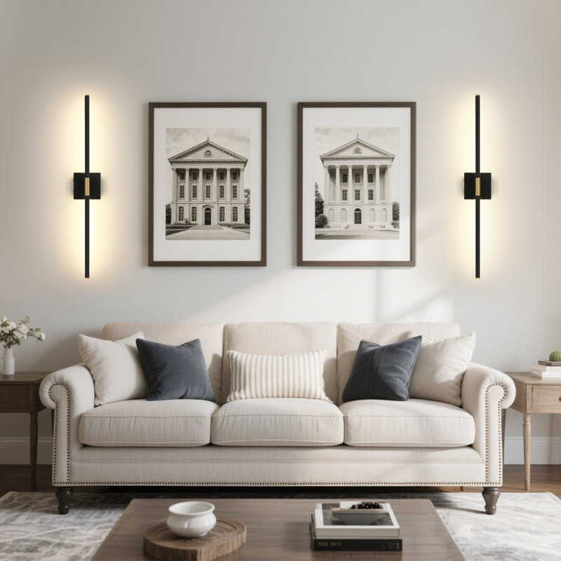 2-Pack Rechargeable Wall Sconces With Remote Control, Cordless Wall Lights Non-Hardwired, 23.63" H x 4.72" W x 3.50" D