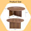 Table basse ronde polyvalente en panneau de fibres à densité moyenne pour divers styles d'intérieur, alliant le minimalisme moderne à l'élégance nordique, avec des dimensions de 31,5 po x 31,5 po x 13,98 po.