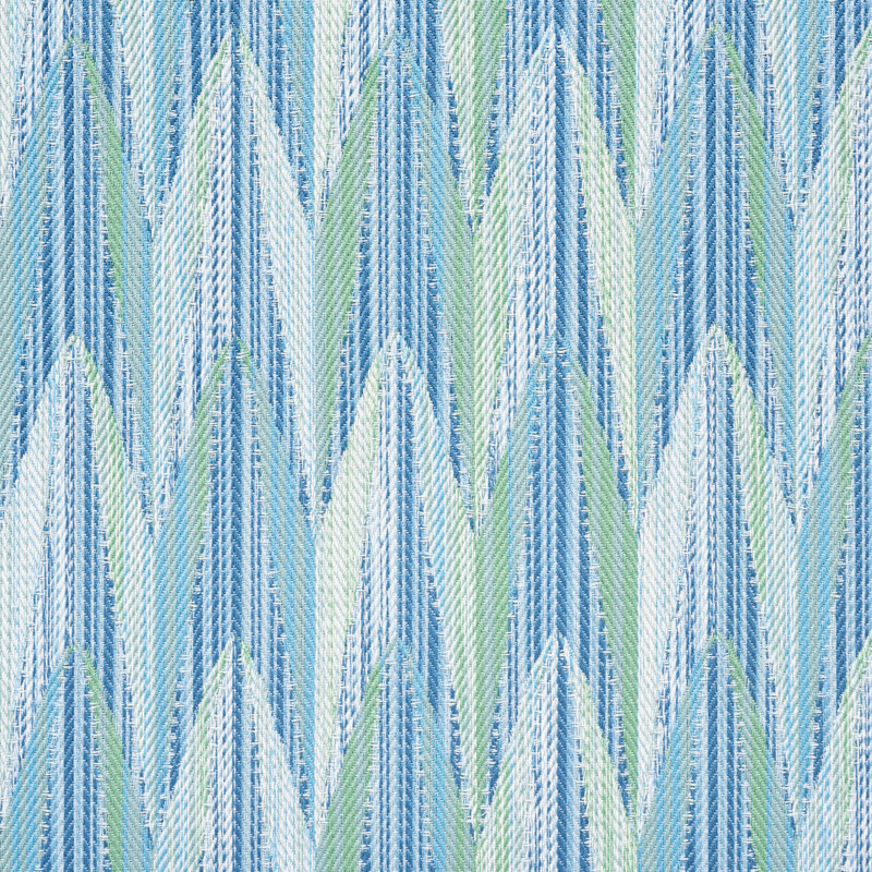 Tissu d'intérieur / extérieur Verdant, Bleu pacifique / feuille