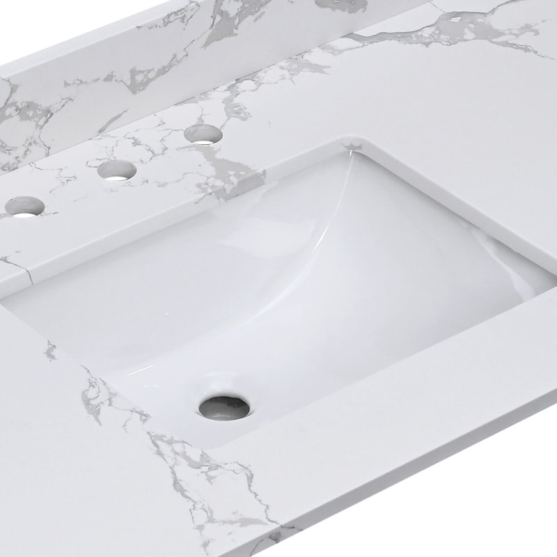 Rectangular Deep Ceramic Lavatory Vanity Sink - Pure White, Low Water Absorption, Easy Maintenance Feature White Rectangular, Bowl, To Stains And