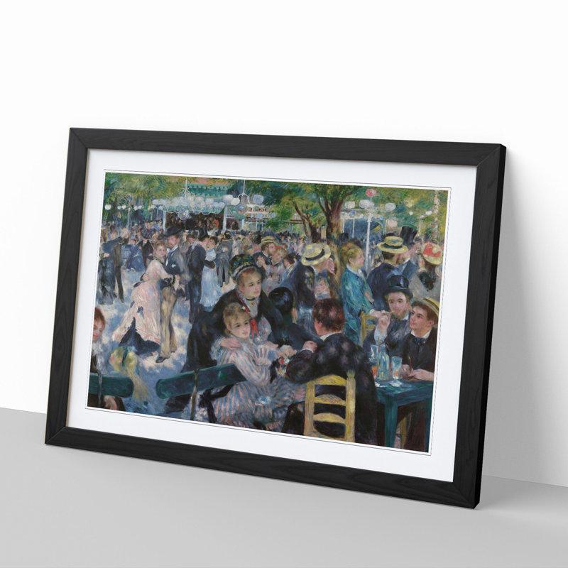 Dance at Le Moulin De La Galette by Pierre-Auguste Renoir - Picture Frame Painting, 27cm H x 36cm W x 2cm D, Black Framed