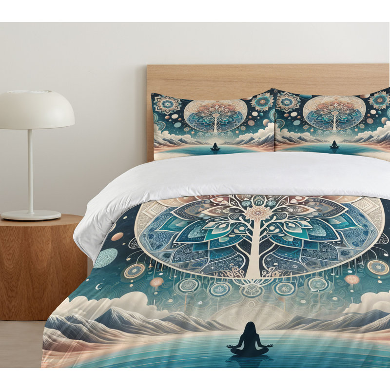 Mandala Duvet Cover, California King Duvet Cover + 2 Standard Shams