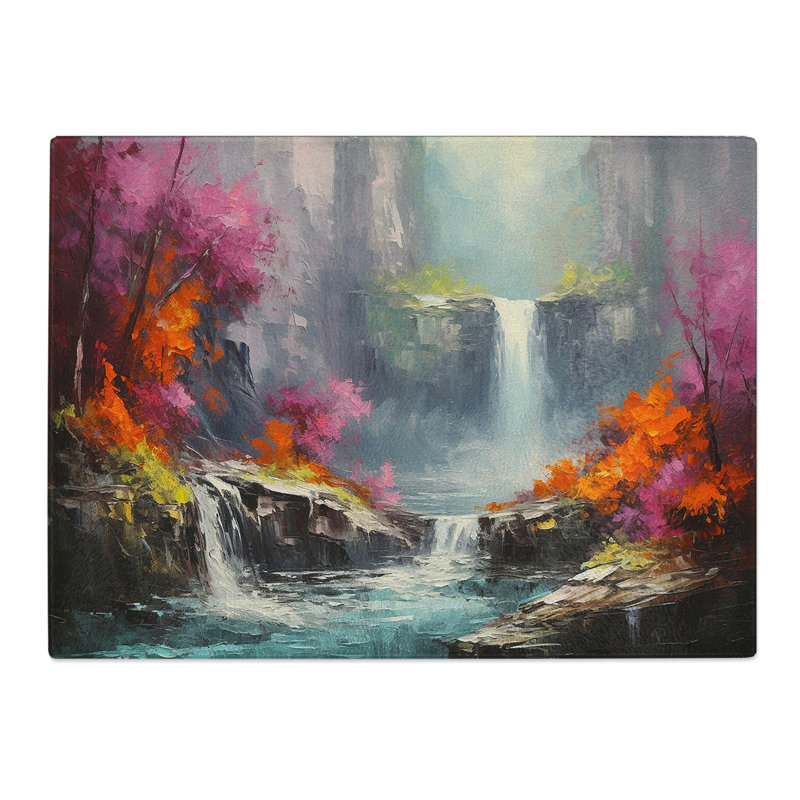 Waterfall Palette Knife  Glass Chopping Board