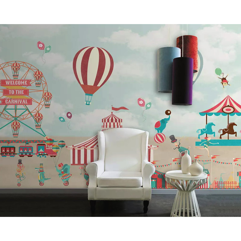 Papier peint Jaymon Red Circus Amusement Park, L 35 po x l 55 po