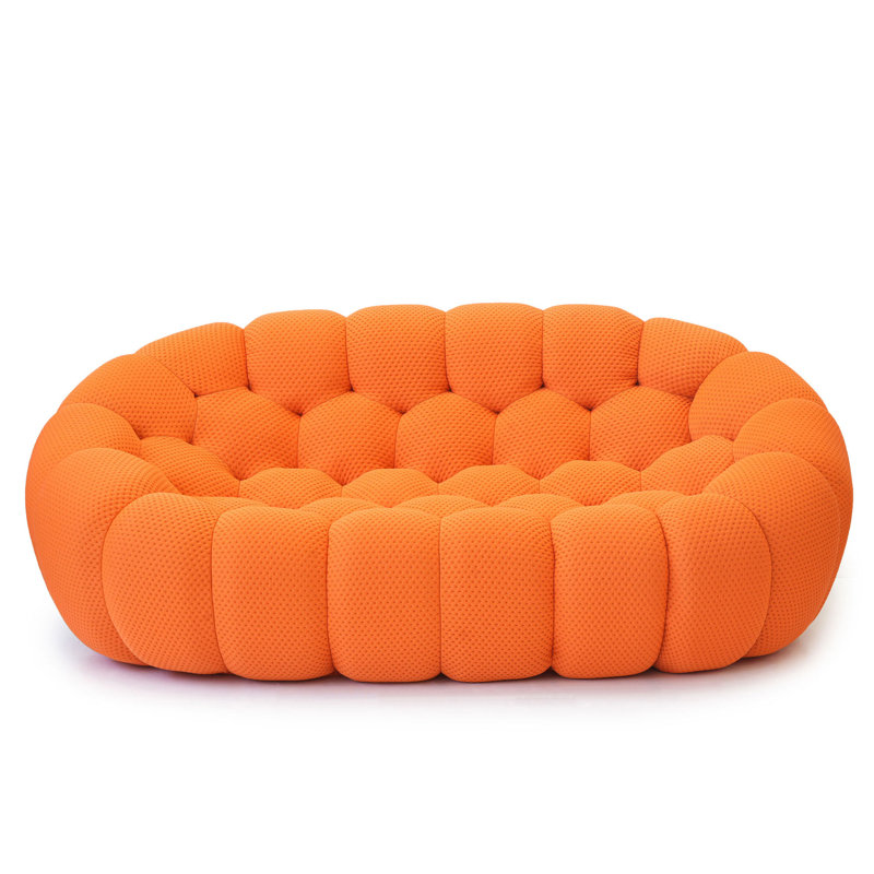Chelo 78.74'' Orange Upholstered Sofa