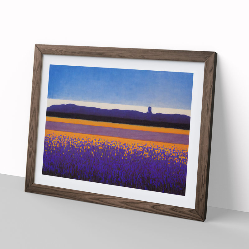 Irresistible Absract Bluebell Field - Framed Print, 46cm H x 64cm W x 2cm D, Walnut