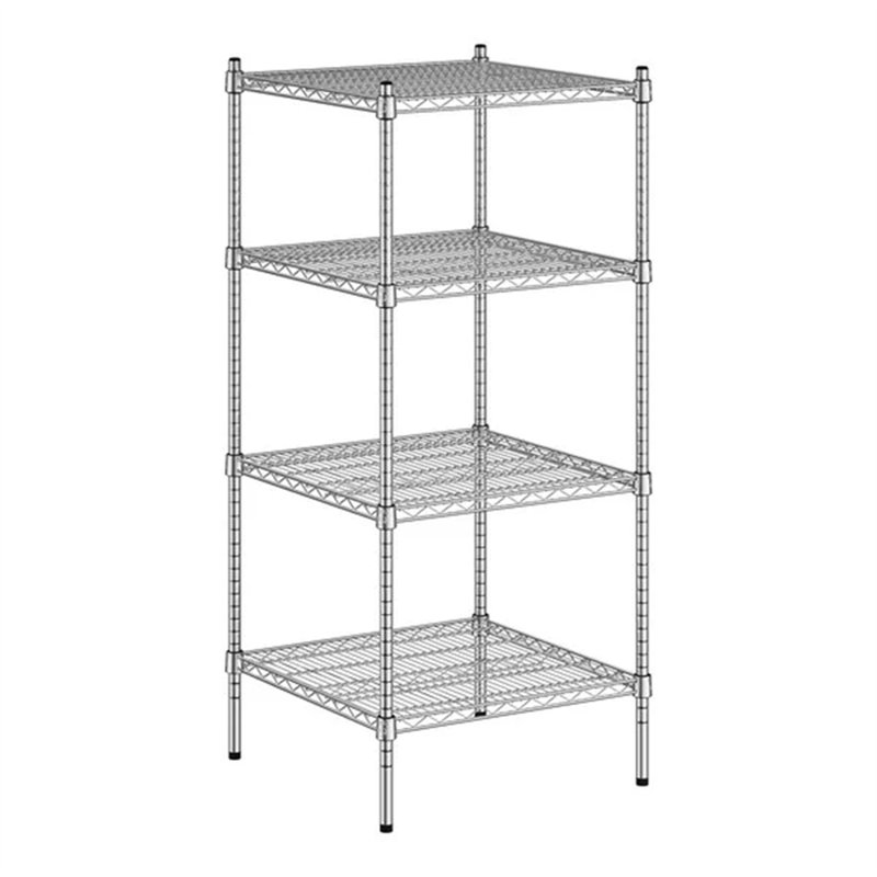 Ensemble de 4 tablettes en chrome avec colonnes 54 "Regency NSF 24" x 24 ", H 54 po x l 24 po x P 24 po, Chrome