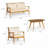 4-Piece Acacia Wood Patio Conversation Set with Cushions, Outdoor Loveseat, 2 Lounge Chairs & Coffee Table, FSC-Certified Teak Finish Outdoor Furniture Set for Backyard, Deck, Garden