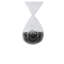 3.4 x 3.4 x 8 Inch Decorative 30-Minute Hourglass with Clear Embossed Rose Motif and Black Sand