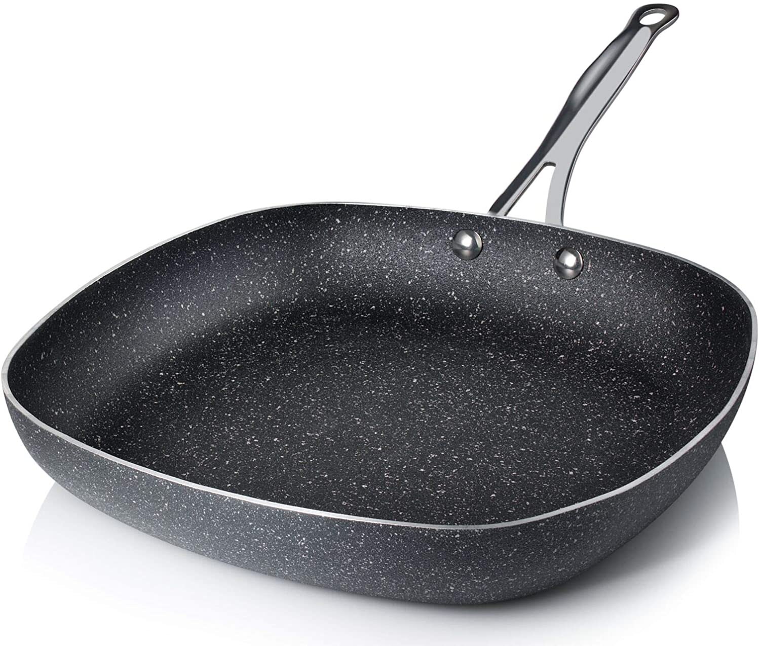 Granite Stone 14 Nonstick Frying Pan with Ultra Durable Mineral and Diamond Triple Coated Surface, Family Sized Open Skillet with Stainless Steel Stay