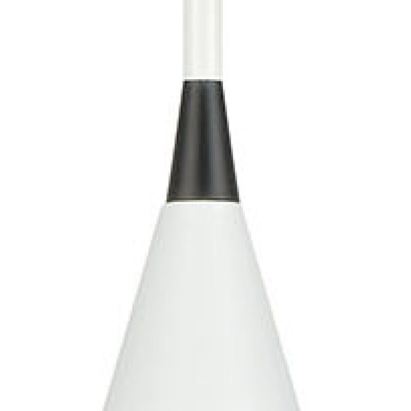 Mini-luminaire suspendu 1 lumière Mid-Century Schoolhouse, H 16 po x l 12 po x P 12 po, Blanc