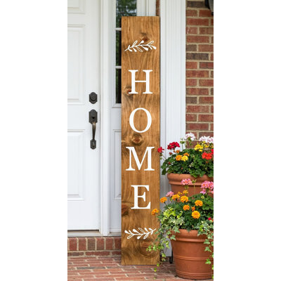 Welcome to our Home White Porch Leaner, 59" x 7.25"