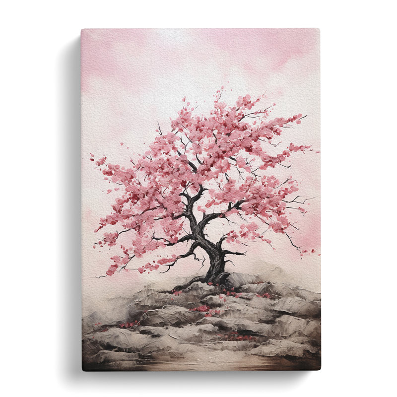 Cherry Blossom Tree Gestural - No Frame Print, 50cm H x 35cm W x 3cm D