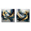Tourbillons abstraits et dorés abstraits gris de la sérénité I - Art mural abstrait en métal-627143256