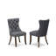 Ensemble de 3 tables de cuisine pour petits espaces comprenant une table de salle à manger ronde et 2 chaises Parson en tissu de polyester, 42 x 42 pouces, noyer antique-133011140-91898352