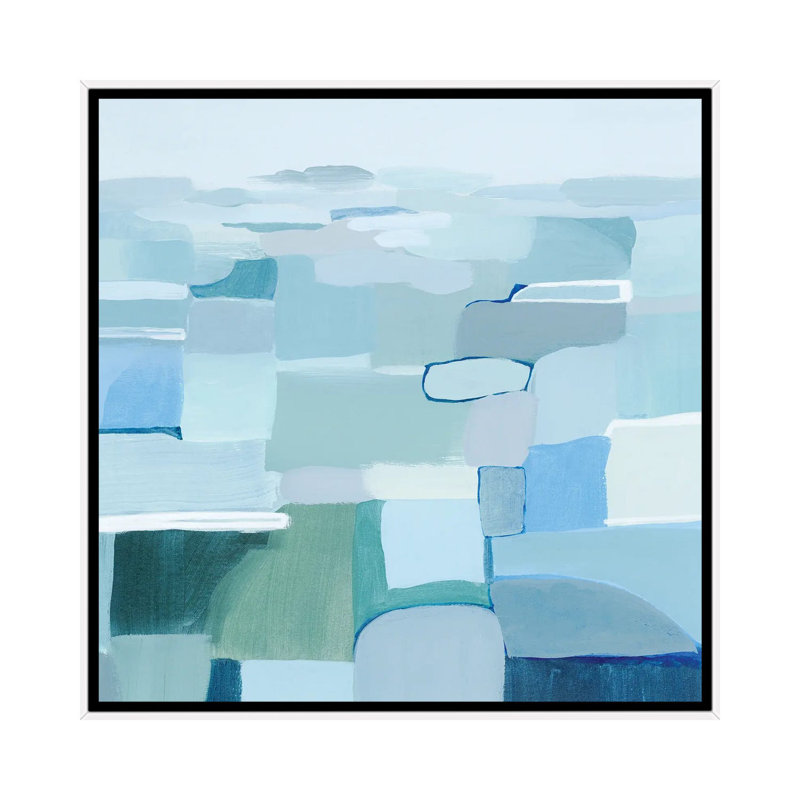 «Wave Crest Abstract II» par Grace Popp - reproduction d'art, H 26 po x l 26 po x P 1,5 po, Toile avec cadre blanc