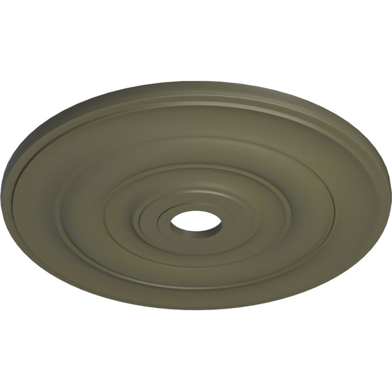 Médaillon de plafond lisse en carton Endurathane, diamètre extérieur de 29 1/8 po x P 1 1/2 po (convient aux auvents jusqu'à 9 1/8 po), fini jaune clair peint à la main