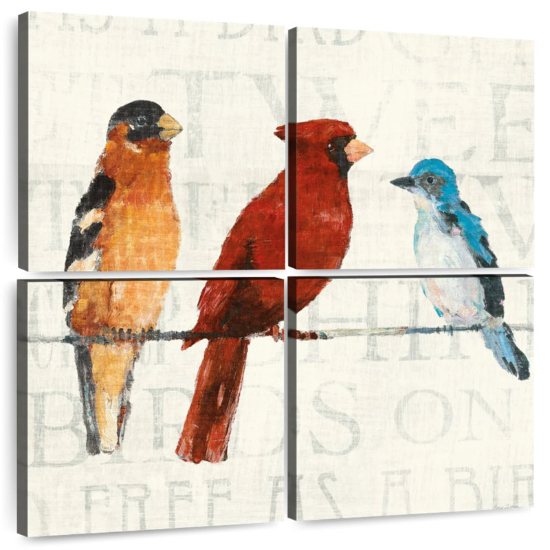 Brampt The Usual Suspects Bird Line I, 50" H x 50" W