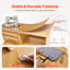 Folding Sewing Table with Lockable Wheels Storage Shelves Trays Door Wood Colour-109309417