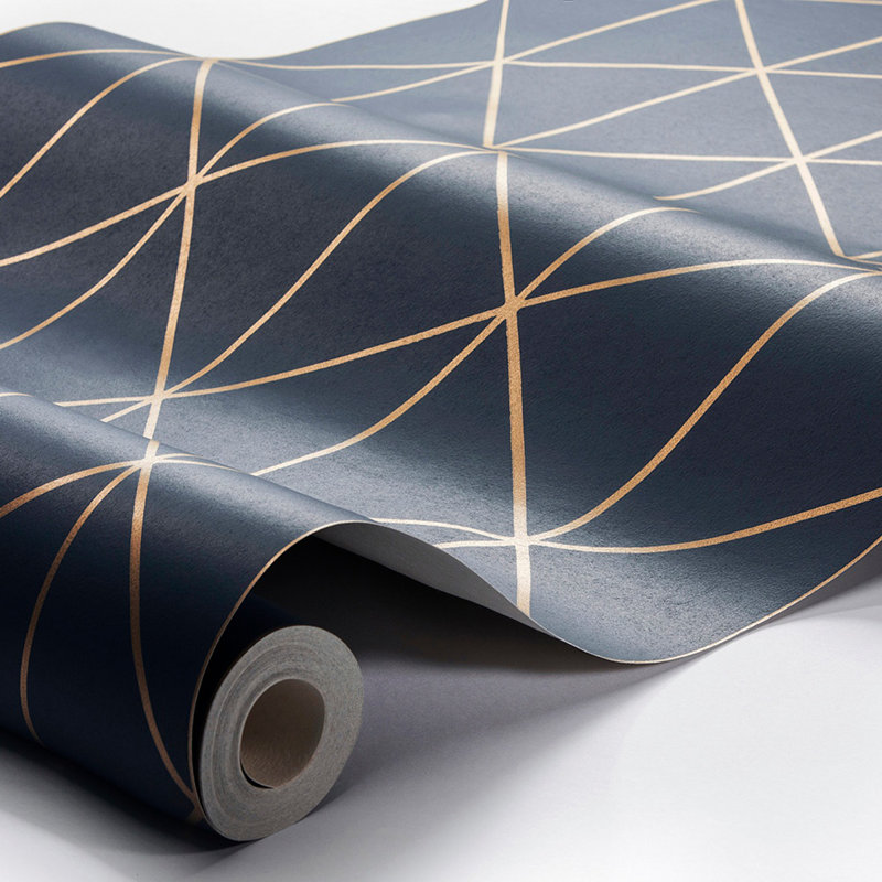 Boråstapeter Diamonds Wallpaper, Navy/Gold