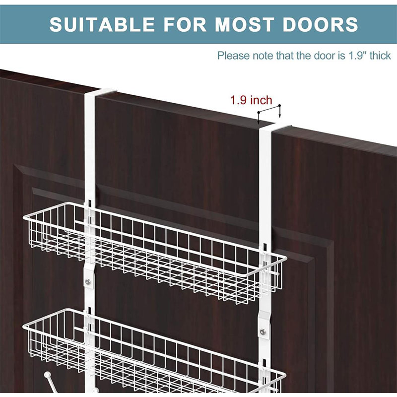 Taub Metal Wall Organizer with Wall Baskets, White
