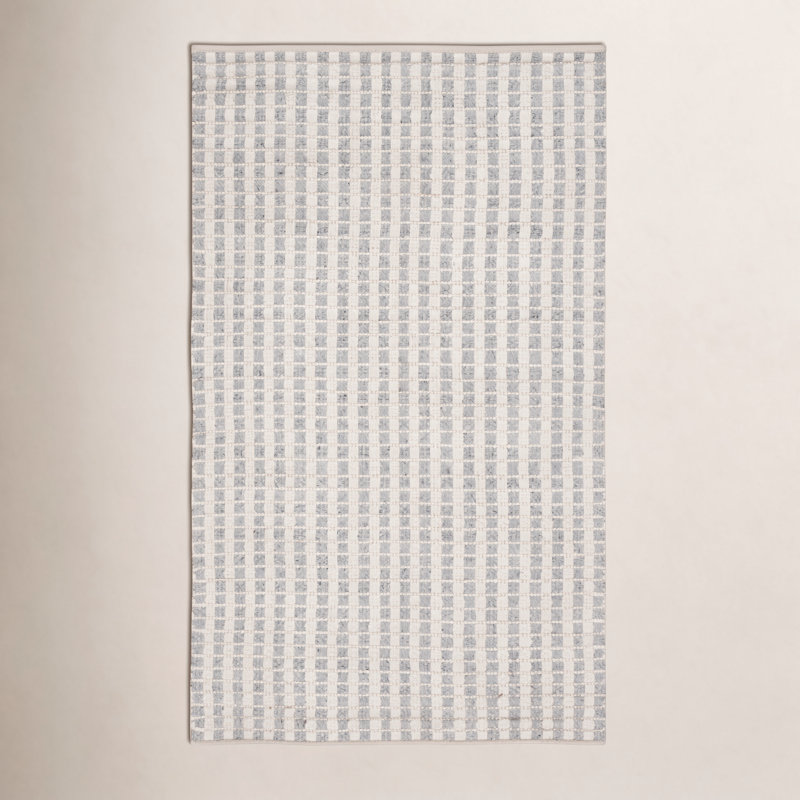 Tapis rayé en soie de bambou Russo, Rectangulaire 3 pi x 5 pi