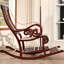 Fauteuil à bascule rétro en bois massif de qualité