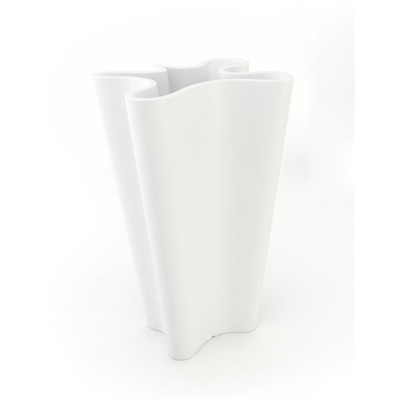 Bye-Bye Resin Pot Planter, Ice, 39.25" H x 23.5" W x 22" D