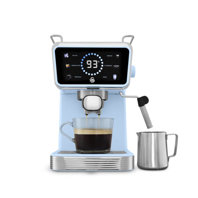 Swan Core Pump Digital Coffee Machine, Digital Touch Controls, 5 Pre-sets, 20 Bar Pressure, Built- in Milk Frother and a 1.5 Litre Water Tank