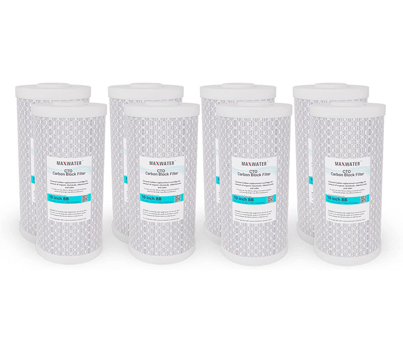 Cartouche filtrante de remplacement pour osmose inversée au carbone 10 pouces x 4,5 pouces Max Water Max