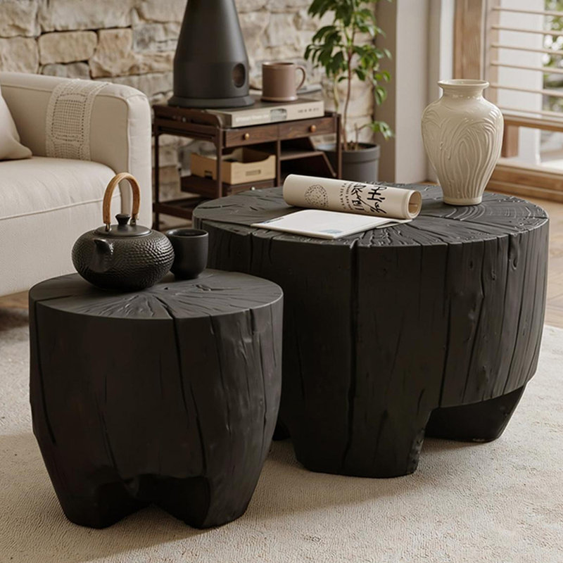 Modern style solid wood coffee table, 15.7" H x 23.6" L x 23.6" W
