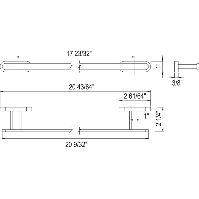 Miscelo™ 24" Towel Bar, Polished Chrome, 1" H x 20.7" W x 2.25" D