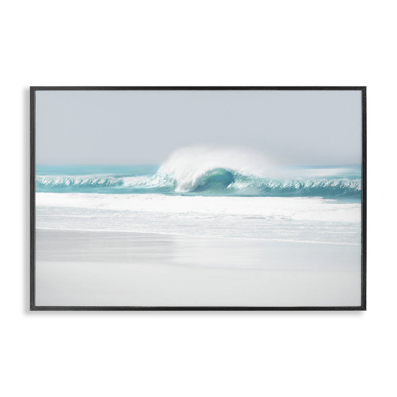 «Rolling Aqua Waves», estampe numérique par Maggie Olsen, Giclée encadrée noir minuit, H 20 po x l 30 po