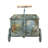 Vintage Metal Wheelbarrow Planter with Wooden Handles(Flower Excluded)-847522250