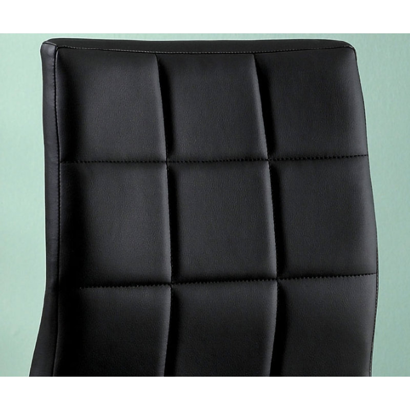 Chaise avec accoudoirs en lin capitonné Nasair, Noir
