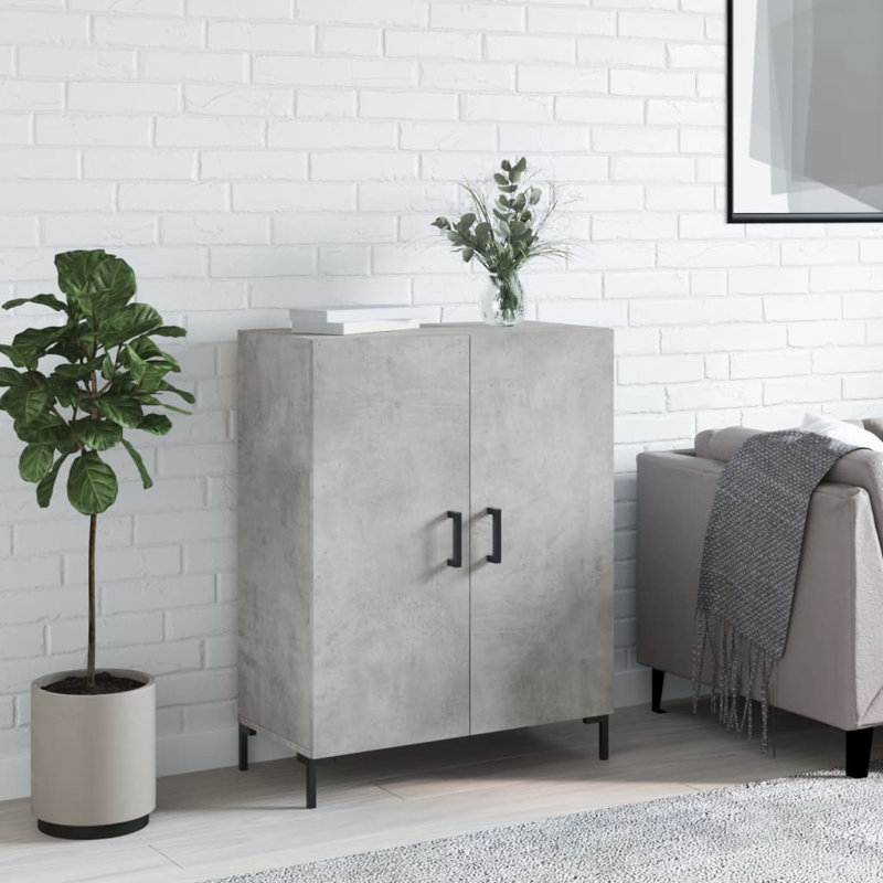 Mariateresa Metal 2 - Door Accent Cabinet, Concrete Grey