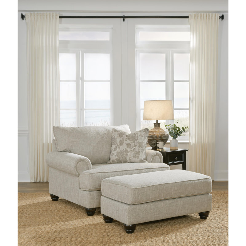 Asanti Upholstered Accent Chair with Ottoman