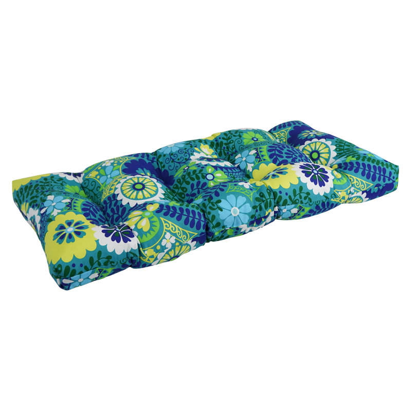 Outdoor 5'' Loveseat Seat Cushion, Luxury Azure