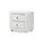 Davina 2-Drawer Nightstand in White Faux Leather Upholstery, 20'' H X 25'' W X 18'' D-542206166